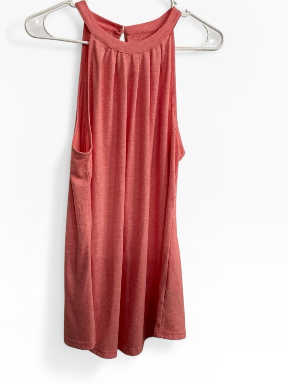 Sleeveless Halter Swing Tank Top in Coral